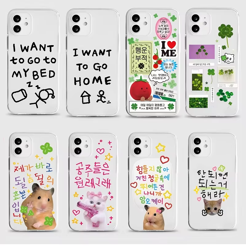 Phone Cases Korea - Koreaanse schattige vierklaverblad telefoonhoesje voor iPhone