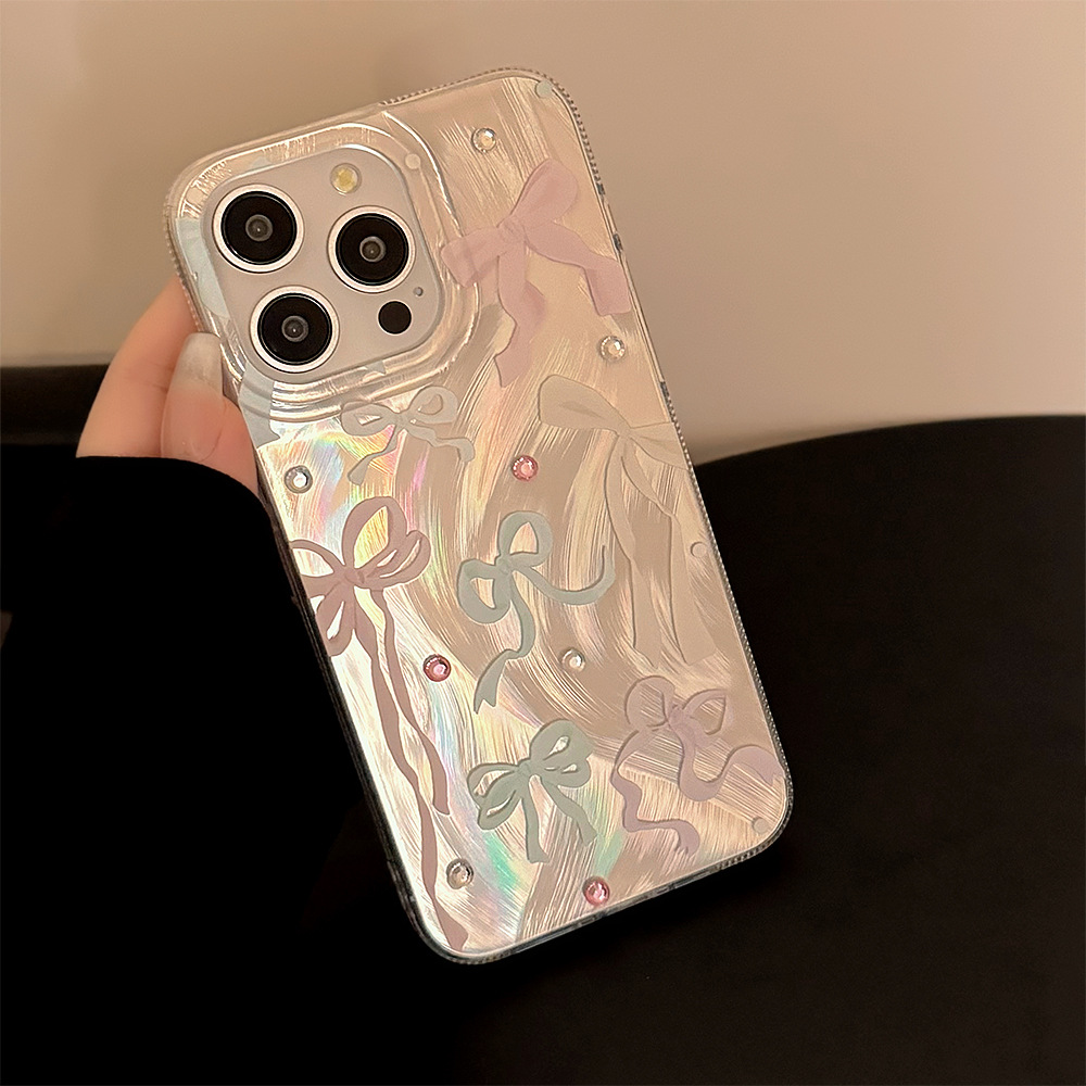Phone Cases Korea - Koreaanse Kleurrijke Strik Diamant Stickers Telefoon