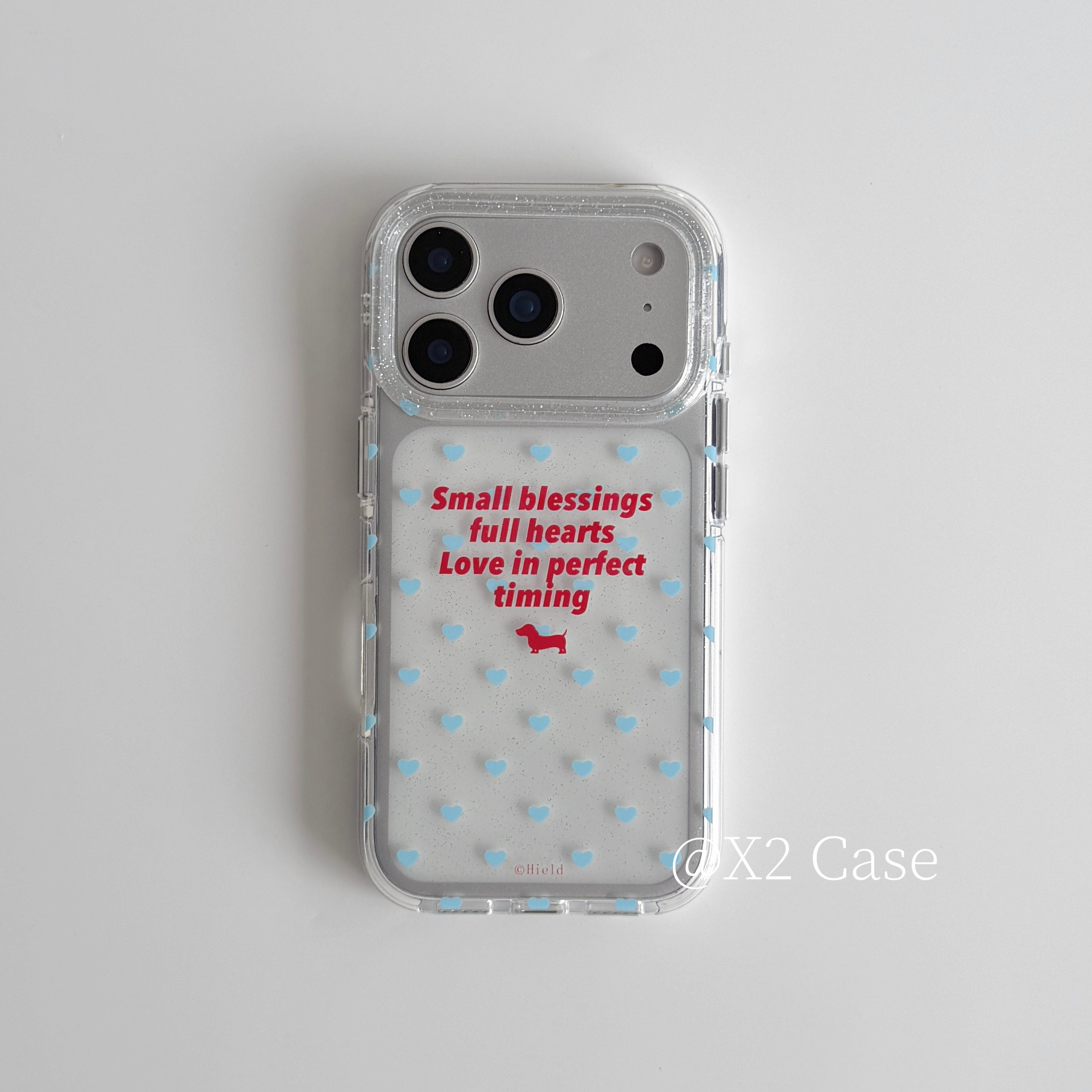 Phone Cases Girls - Ins Blue Love English Shining Y2K