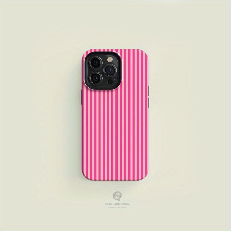Buy Phone Cases - Gestreept Roze op Roze Tough Telefoonhoesje