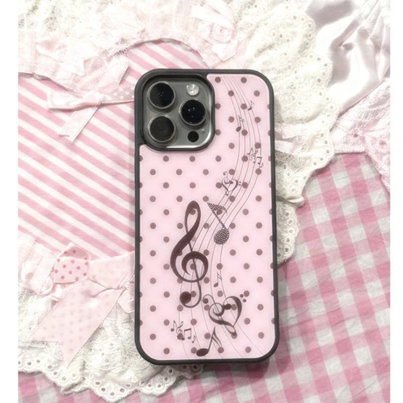 Phone Cases Korea - Koreaanse roze bruine polkadot meisjes hart