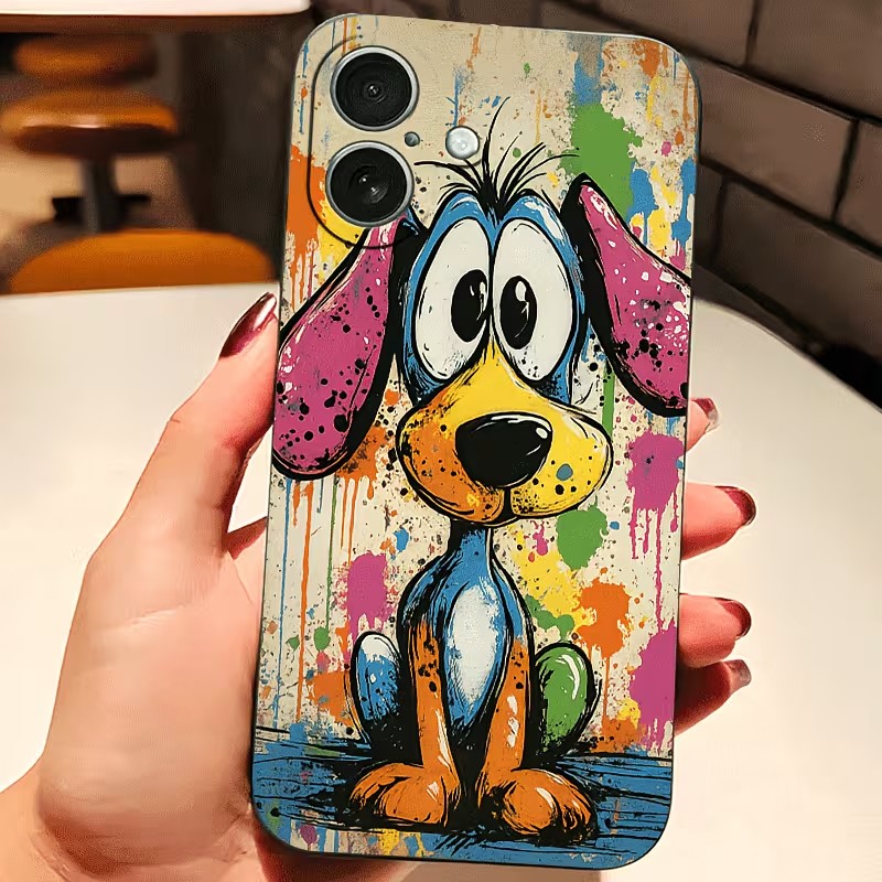 Phone Cases Otterbox - Graffiti gekleurde puppy TPU telefoonhoesje voor