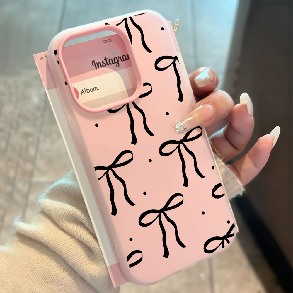 Phone Cases Xiaomi 15T - INS Grote Zwarte Strikpatroon Siliconen Telefoonhoesje
