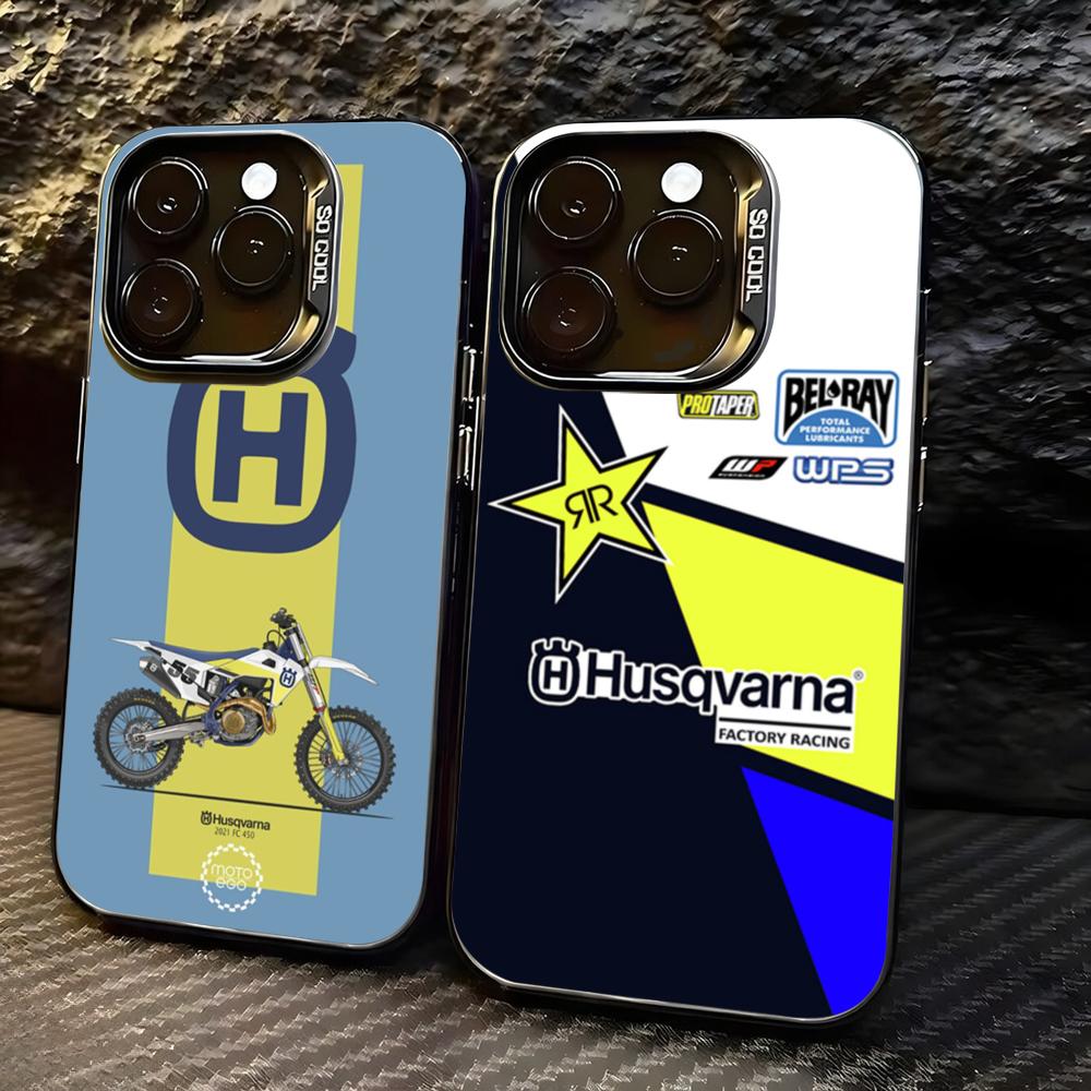 Phone Cases Iphone 16 Pro Max - Motorfiets H-Husqvarnaes-S Telefoonhoesje voor lMDColor Zilveren