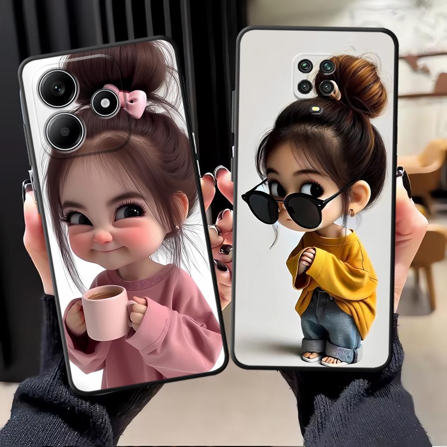 Phone Cases Girls - Cartoonmeisjespatroon telefoonhoesje voor Xiaomi Redmi Note