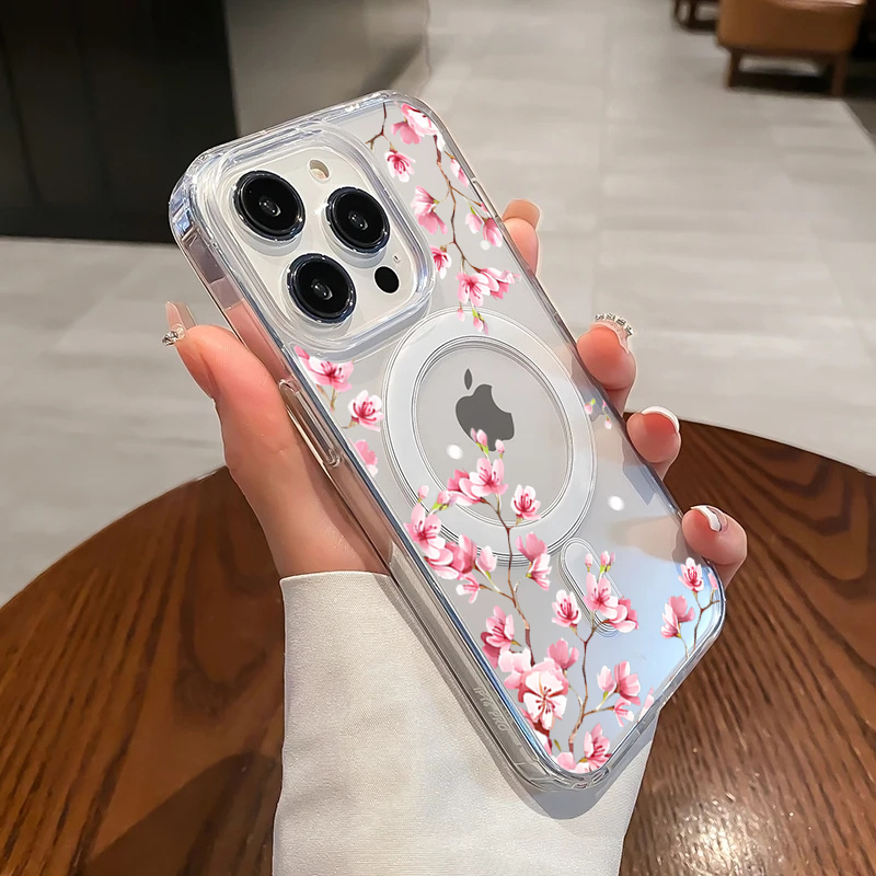 Phone Cases Transparent - Luxe roze INS bloemen hoesje voor