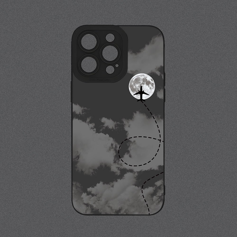Phone Cases Drop Proof - Nachtelijke Hemel Vliegtuig Cartoon Creatief Grappig