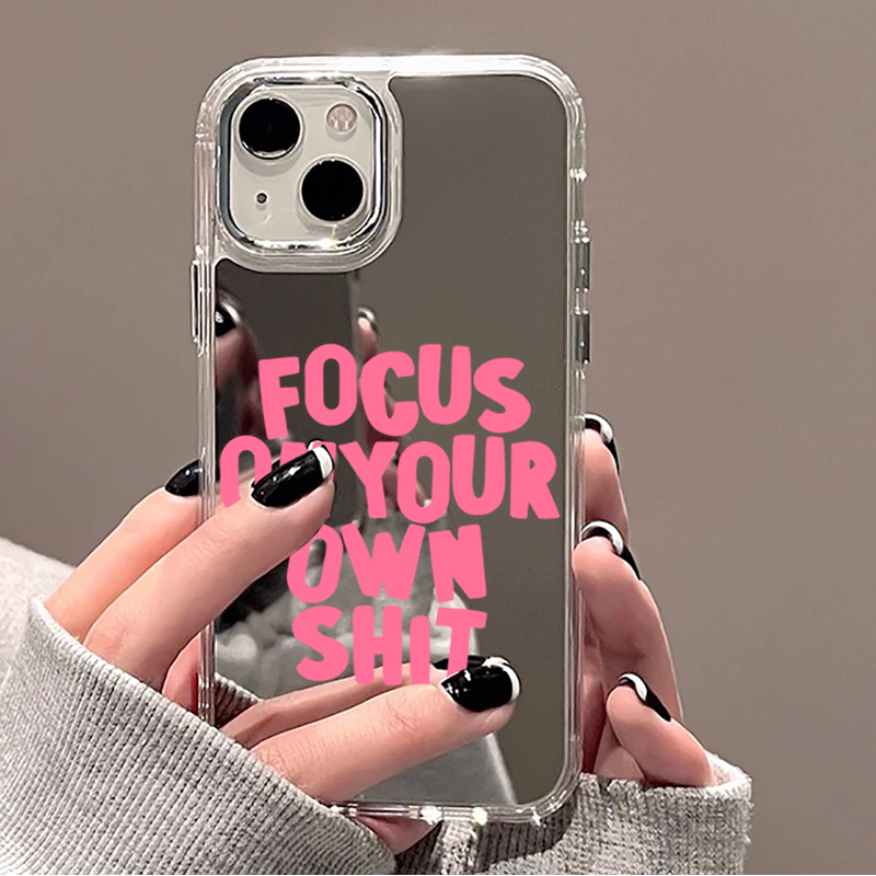 Phone Cases Transparent - Trendy Quotes & Kleurrijke Letter Spiegel