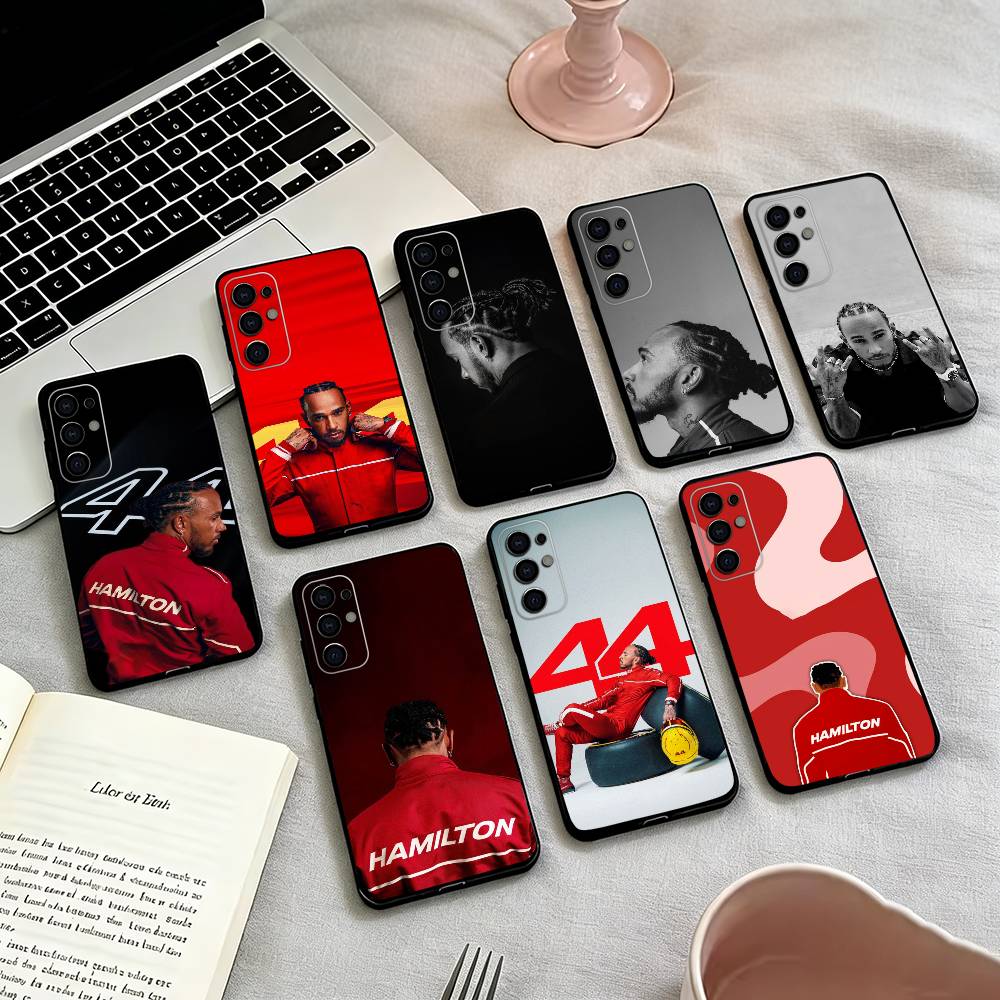 Phone Cases Hamilton - 44 L-Lewis-L H-Hamilton-H Telefoonhoesje Zwart Siliconen