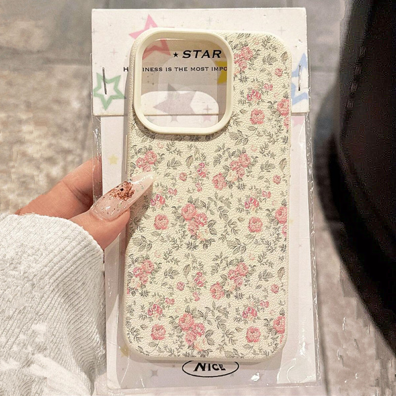 Phone Cases Girls - Schattig meisje bloemen wit klassiek zacht