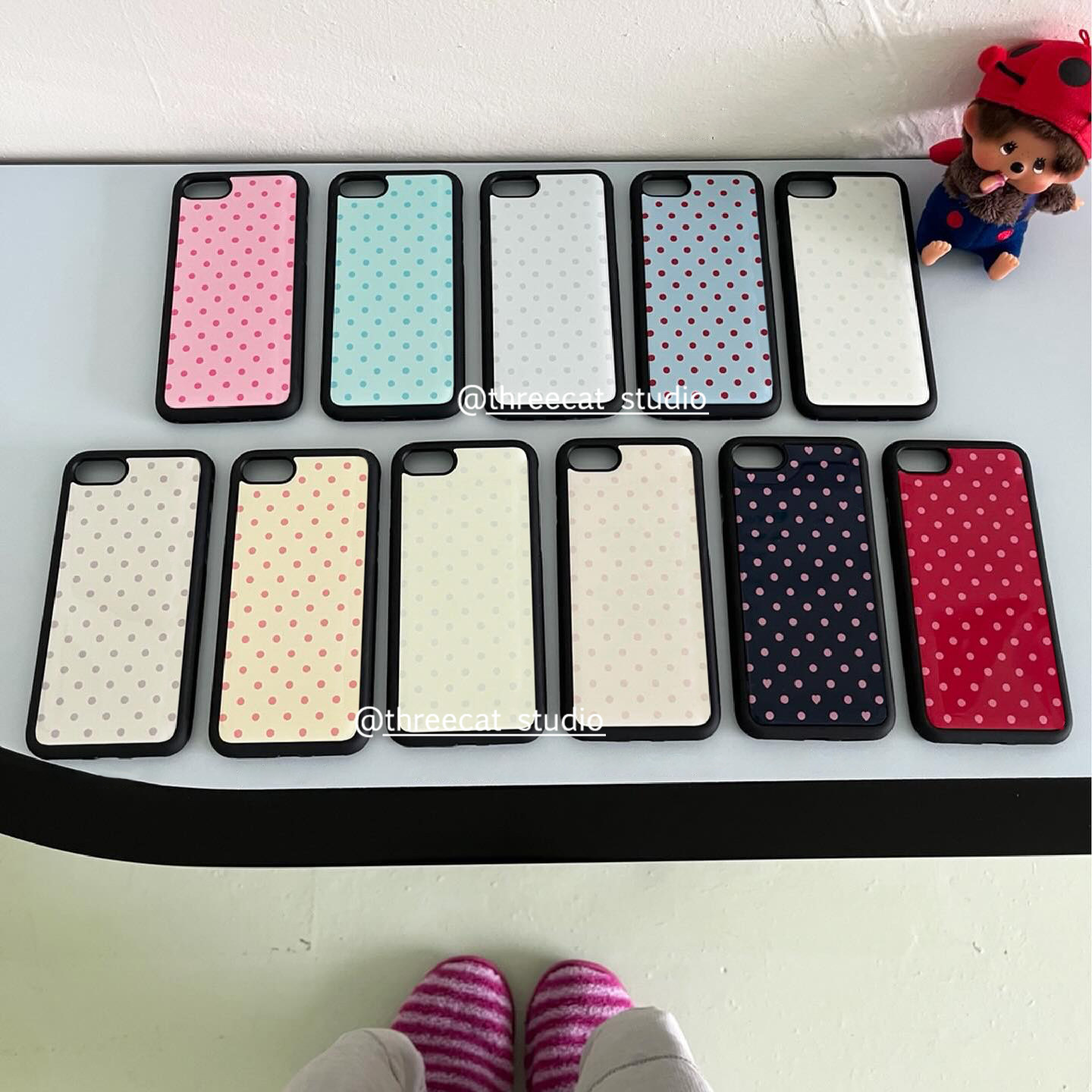 Koreaanse Ins Kleurrijke Polka - Phone Cases Korea recensie en prijs