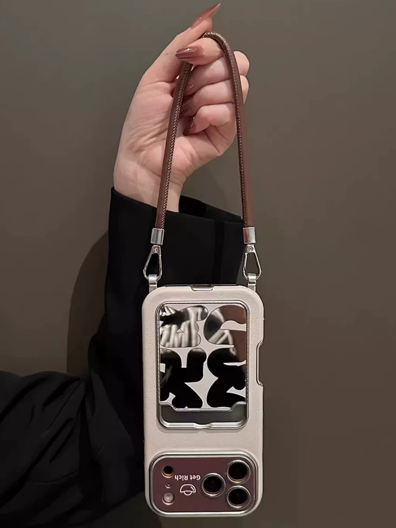 Luxe lederen spiegel-kaarthoud - Phone Cases With Card Holder recensie en prijs
