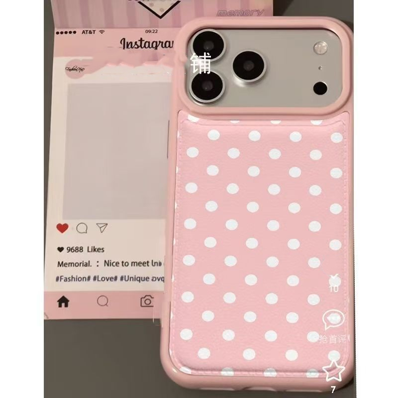 Trendy schattige roze polkadot - Phone Cases Korea recensie en prijs