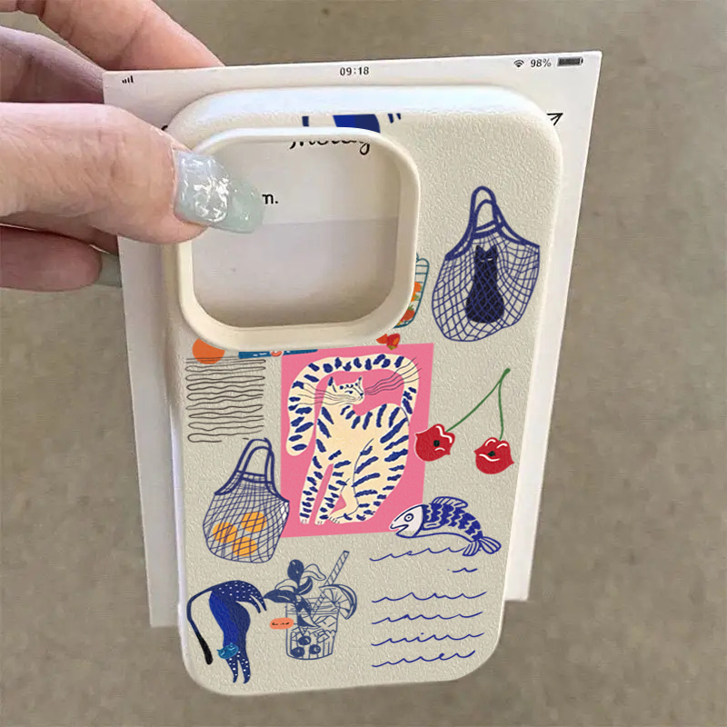 Schattige kersenkat print tele - Phone Cases Otterbox recensie en prijs