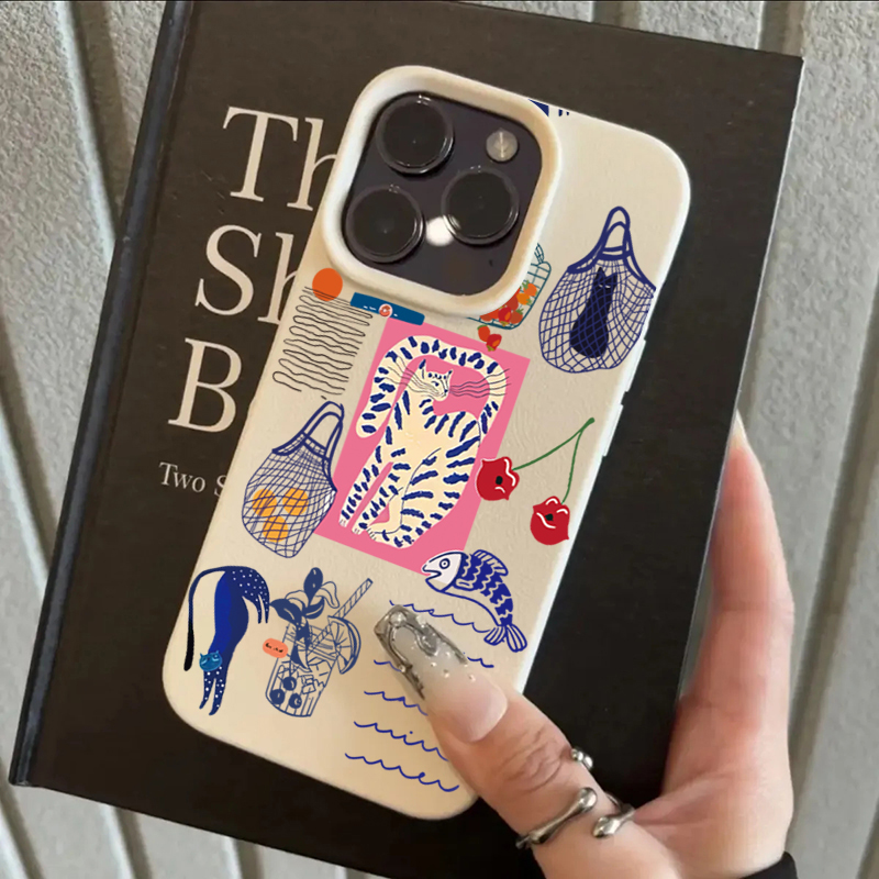 Schattige kersenkat print tele - Phone Cases Otterbox recensie en prijs