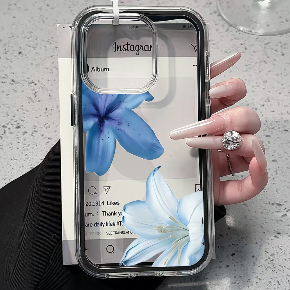 Blauwe Lelie Bloem Transparant - Phone Cases Transparent recensie en prijs