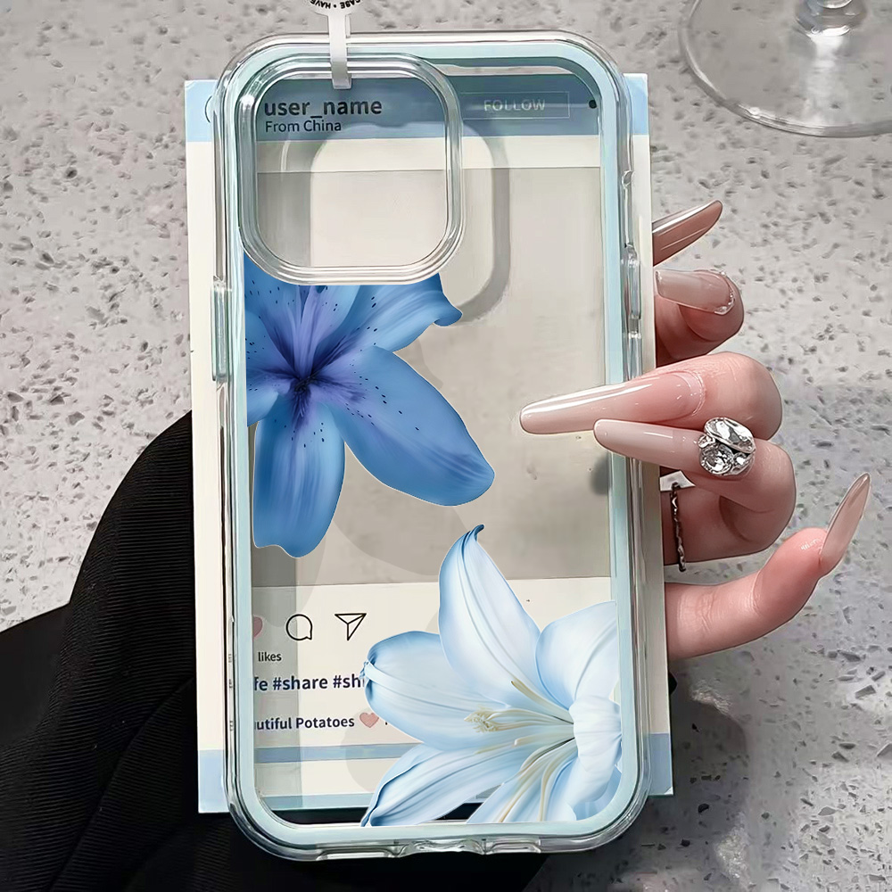 Blauwe Lelie Bloem Transparant - Phone Cases Transparent recensie en prijs