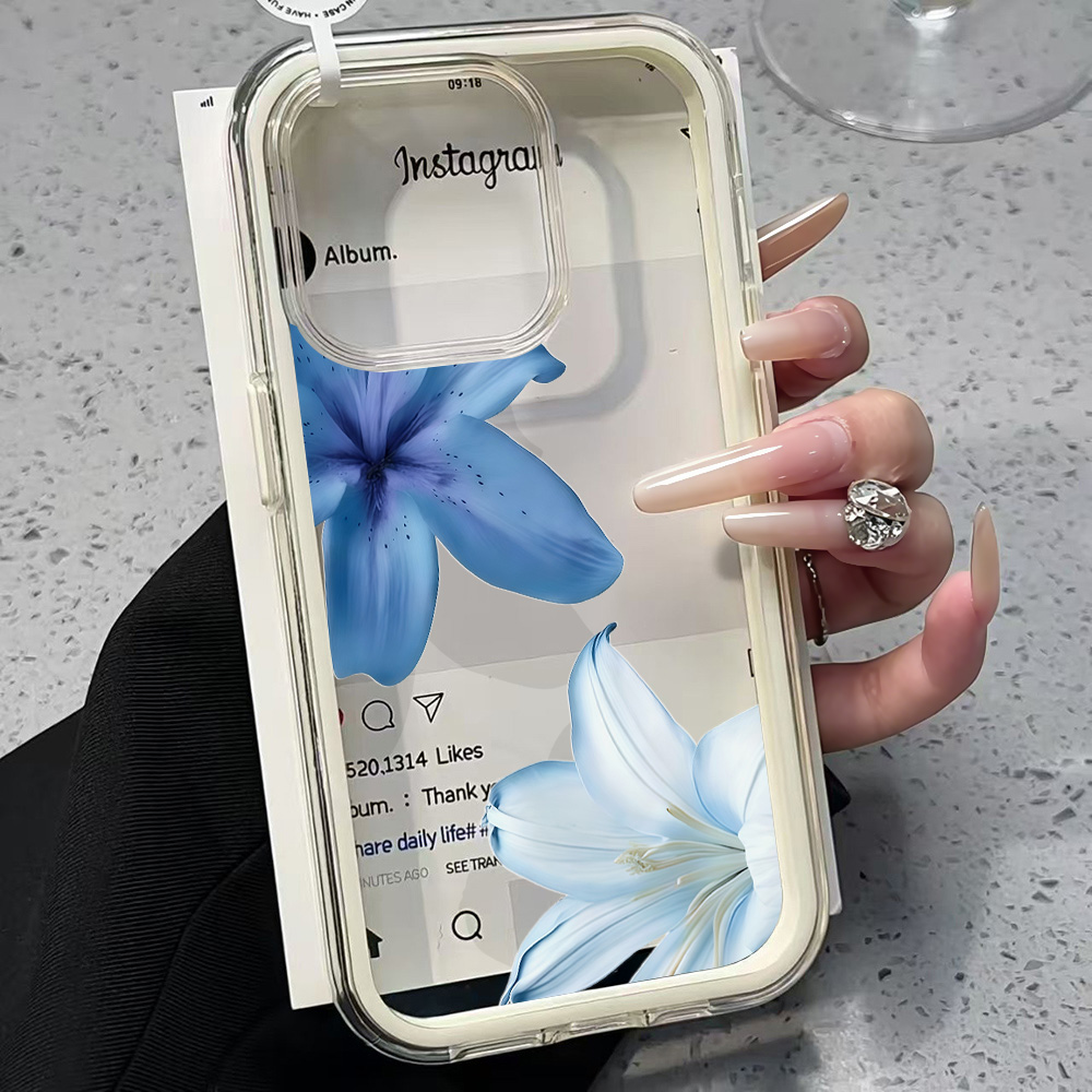 Blauwe Lelie Bloem Transparant - Phone Cases Transparent recensie en prijs