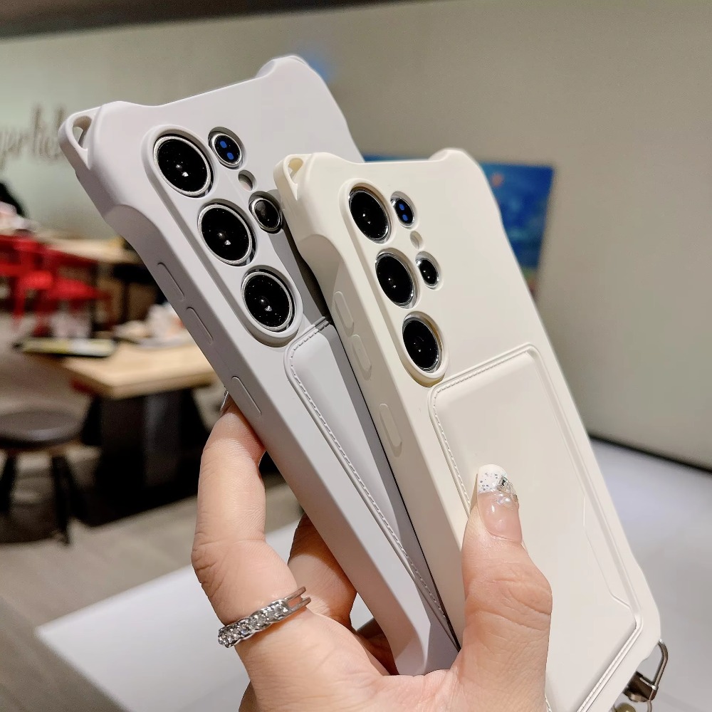 Zachte siliconen telefoonhoes  - Phone Cases With Card Holder recensie en prijs