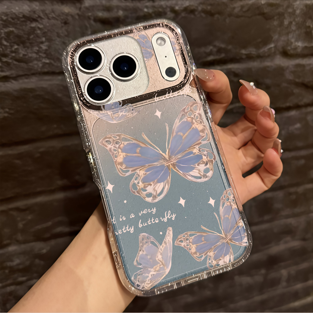 Luxe Blauwe Vlinder Glitter Te - Phone Cases Transparent recensie en prijs