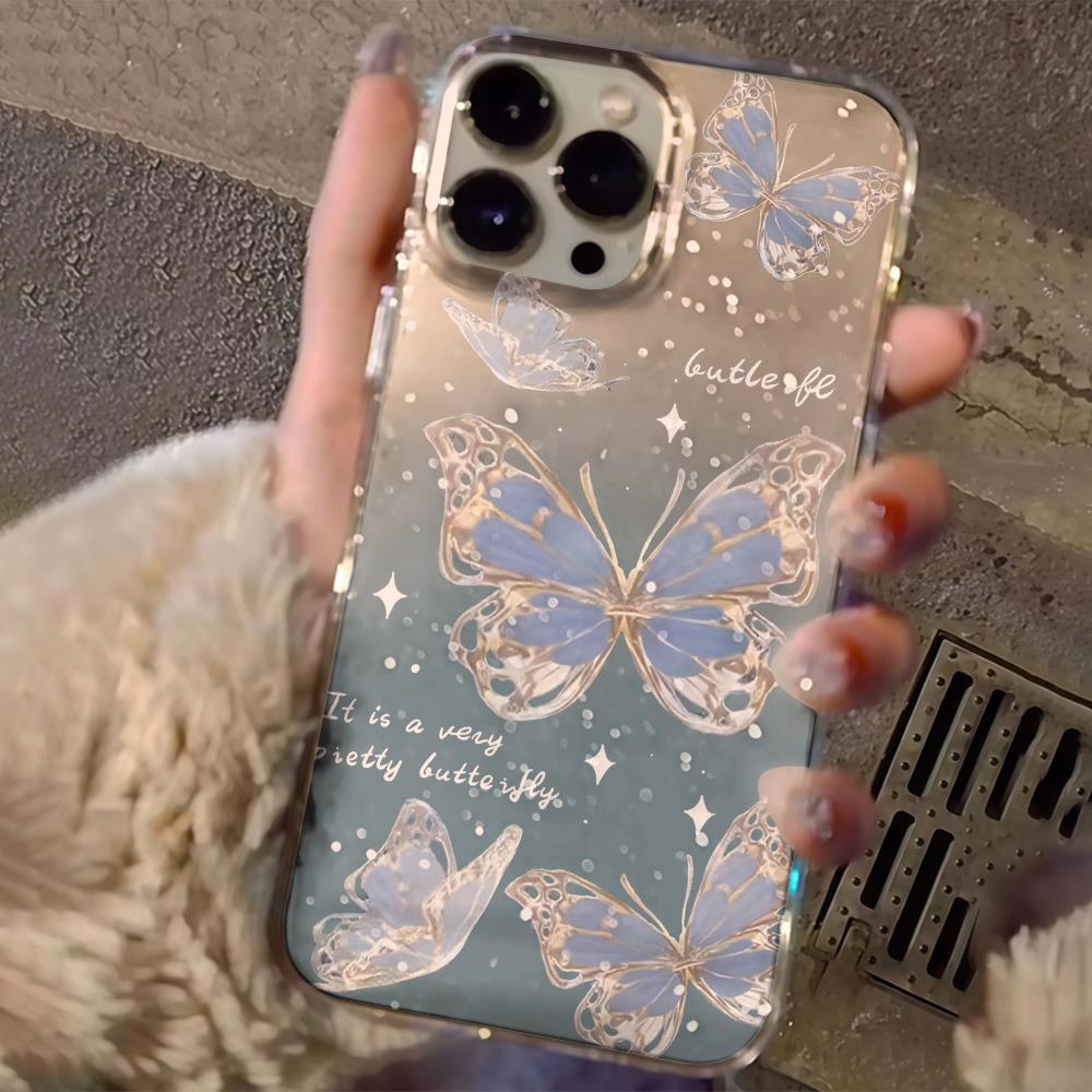 Luxe Blauwe Vlinder Glitter Te - Phone Cases Transparent recensie en prijs