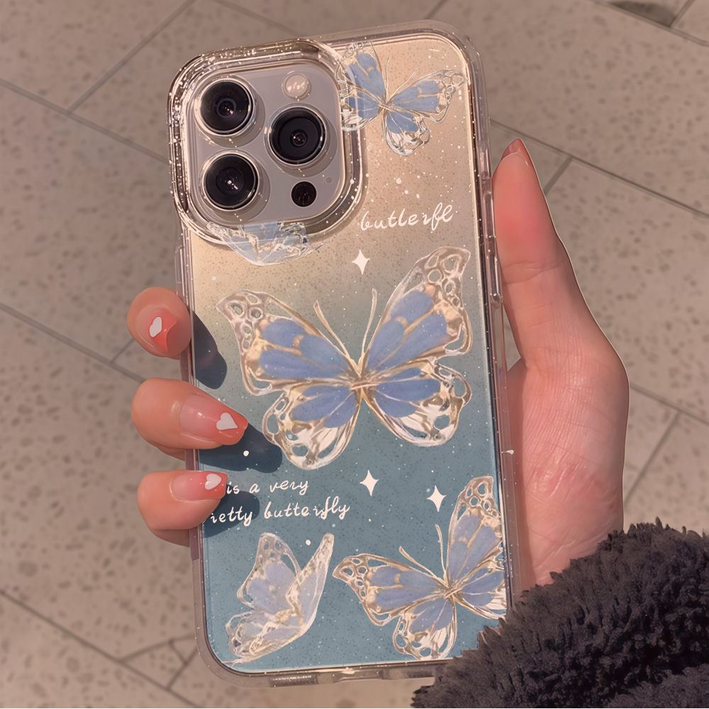 Luxe Blauwe Vlinder Glitter Te - Phone Cases Transparent recensie en prijs